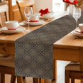 thumbnail image 5 of Vintage Abstract Cotton Linen Table Runner for Dining Kitchen, Traditional Geometric Pattern Dark Brown Wedding Outdoor Party Tablerunners, Dresser Scarf Coffee Tablecloth Runners 13x36 Inches, 5 of 9