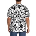 thumbnail image 3 of Disketp Mandala Floral Line Art Men's Hawaiian, Shirts Button Down Holiday Beach Shirts-{sizeName}-XX-Large, 3 of 5