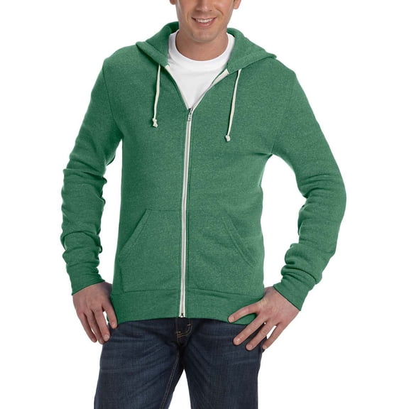 Alternative Men's Rocky Eco-Fleece Zip Hoodie, Eco True Green, XLarge