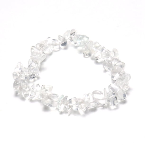 Nvzi Pulsera de cuentas hecha a mano, adecuada para pulseras de piedra natural irregulares (blanco sintético)