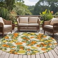 thumbnail image 4 of Orange Lemons Round Area Rug 8Ft Washable Large Circle Rugs for Living Room Dorm, Summer Botanical Farmhouse Vintage Art Rustic Non-Slip Carpet Floor Mats Indoor Outdoor Carpet Runner Home Decor, 4 of 8