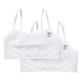 thumbnail image 2 of BLTIBY 2PC Cotton Girls Training Bra Crop Cami Training Bras for Teens with Spaghetti Straps Fashion Comfortable Bralette White 11-12 Years, 2 of 7