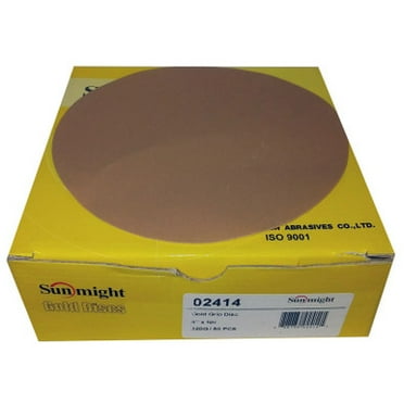 Sunmight Gold Hook & Loop 6 in. No Hole Sanding Discs 320 Grit (50/Box)