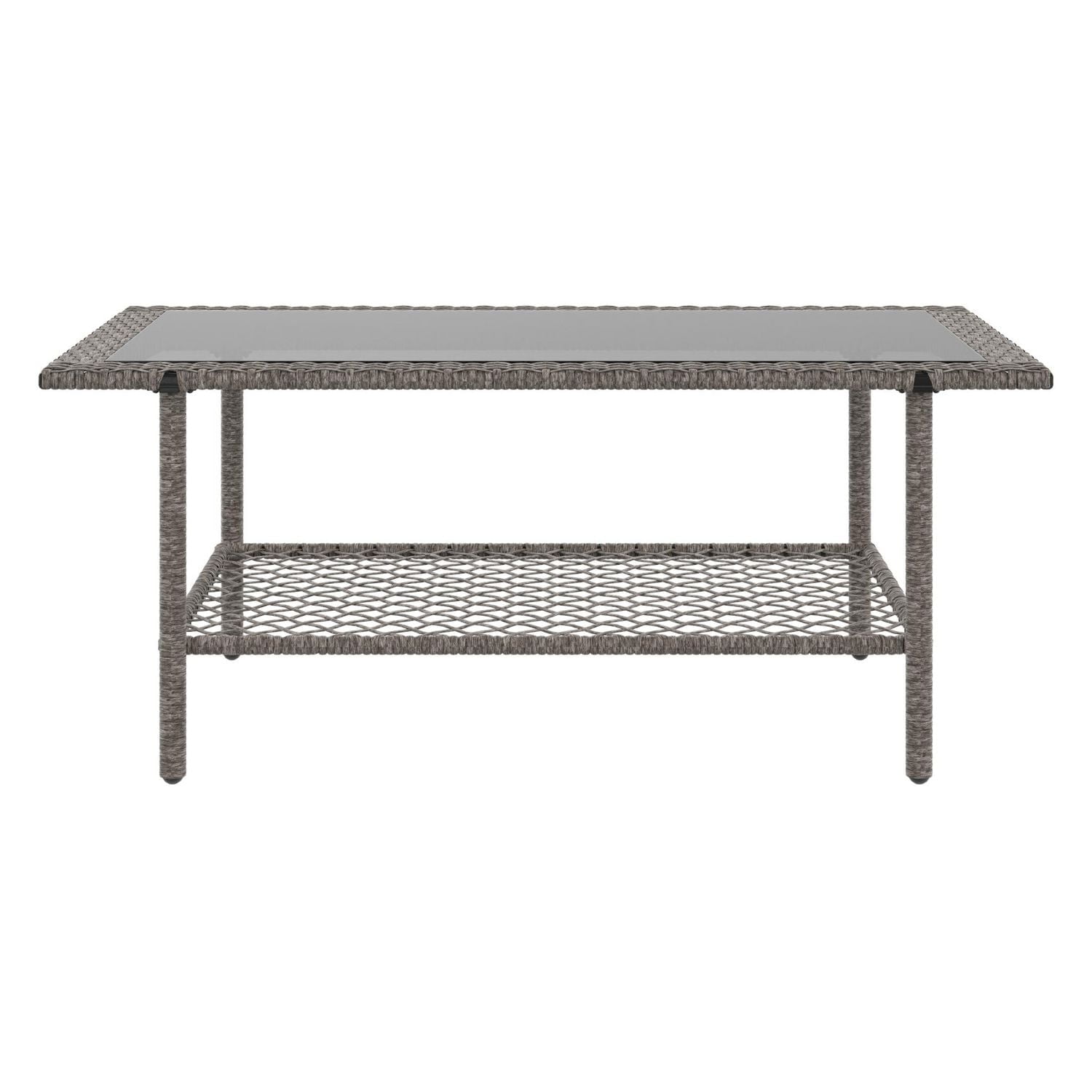 Table en osier pour patio Pebbleton Mainstays - Gris