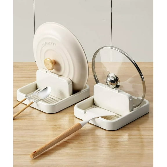 1 Pack Foldable Multifunctional Kitchen Organizer - Pot Cover Rack, Spoon Rest Holder, and Cooking Utensil Stand TIKA