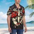 thumbnail image 3 of Saiise Chemise Hawaïenne Imprimée Champignons Rouges pour Hommes, Personnalisée Visage Amusant Hommes et Femmes Chemises Hawaïennes pour Hommes Manches Courtes, Petite, 3 of 7