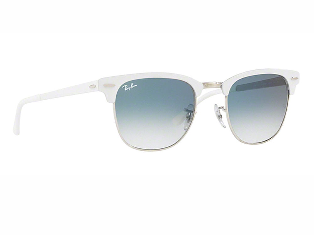 Formindske Drikke sig fuld lærebog Ray Ban Sunglasses Clubmaster RB3716 9088/3F White Silver Frames Blue Lens  51MM" - Walmart.com