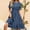 Blue, variant on Midi Womens Dresses A Line Short Sleeve Leopard Print Summer Dresses Ruffle Hem Flowy Loose Fit Crew Neck Dresses
