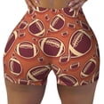 thumbnail image 2 of Balery American Football1 Pantalones cortos de entrenamiento estampados para mujer, sin costuras, ajustados, para gimnasio, yoga, correr, deportes, ejercicio activo, fitness.-Large, 2 of 8