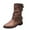 Brown, variant on Retro Slouch Mid-Calf Riding Boots Wide Leg Casual Vintage Wide-Calf Pull On Booties Winter Comfort Wild Boot Shoes