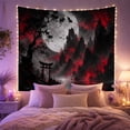 thumbnail image 2 of Red Bridge and East Asian Pavilion Tapestry Wall Hanging, 2 of 7