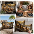 thumbnail image 5 of Orange Autumn Deer Outdoor Waterproof Pillow Covers, Vintage Forest River Decorative Square Throw Pillowcase Sofa Cushion Sham for Patio/Couch/Chair, 26"x26" 2 Pack, 5 of 8