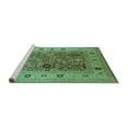 thumbnail image 2 of Ahgly Company Machine Washable Indoor Round Oriental Turquoise Blue Traditional Area Rugs, 7' Round, 2 of 4