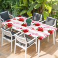 thumbnail image 2 of Red Roses Table Cloths for 3 Foot Rectangle Tables, Valentine's Day Flowers Love Stripes Pink Patio Waterproof Elastic Fitted Tablecloths, Washable Rectangular Table Cover for Camping, 2 of 8
