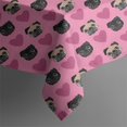 thumbnail image 5 of Pink Pug Puppies Square Tablecloth,Waterproof Square Table Cover,Wipeable Spillproof Washable Table Cover for Home Kitchen Party Decor 52"x52"(132x132cm), 5 of 6