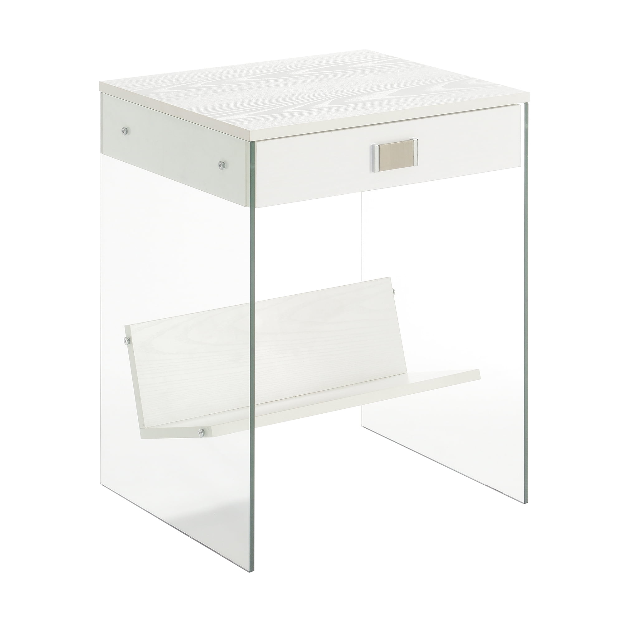 Convenience Concepts SoHo 1 Drawer End Table with Shelf, White