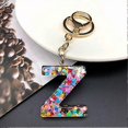 thumbnail image 2 of 2pcs Letter Z Keychain for Women Resin Alphabet Initial Letter Cute Crystals Pendant Keyring for Girls, 2 of 3
