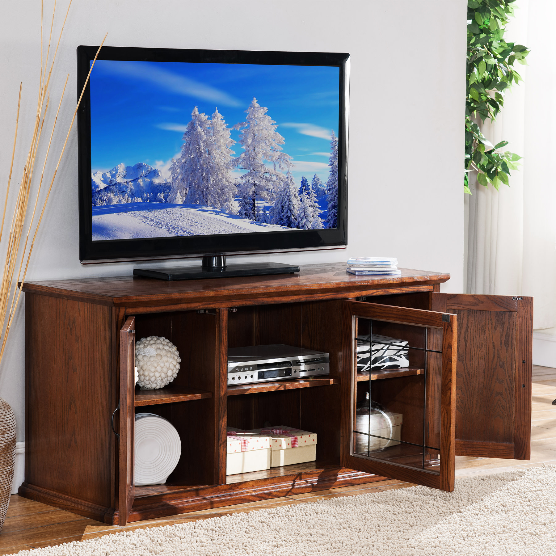 VTI BLG503 Series - 3 Shelf Audio Rack TV Stand up to 55 TVs in Tinted  Black, Clear or Frosted glass.