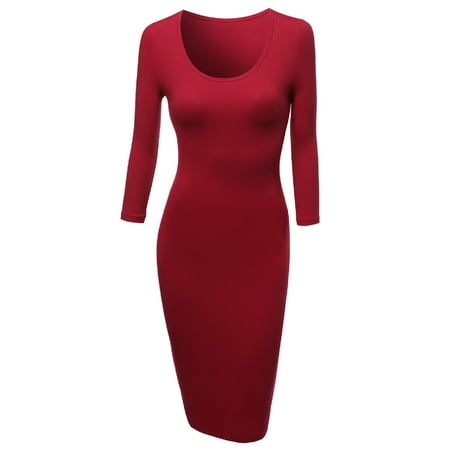 FashionOutfit - Women's Basic Solid Fitted Dress Great match with ...