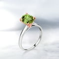 thumbnail image 4 of Gem Stone King 2.10 Ct Oval Green Peridot 925 Silver and 10K Rose Gold Ring Ring (Size 8), 4 of 4