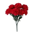 thumbnail image 5 of 7-Head Artificial Carnation Bouquet - Plastic Flower for Mother's Day, Wedding Centerpiece & Home Vase Decor - Red, 5 of 7