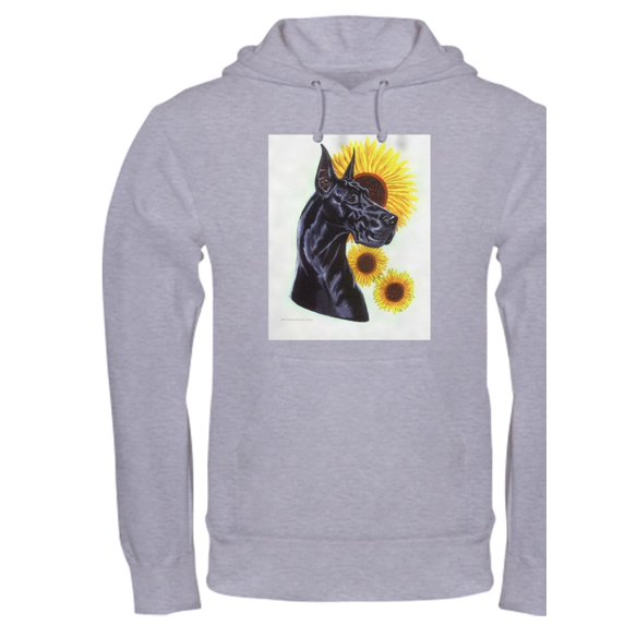 CafePress - Black Great Dane Sunflowers Hooded Sweatshirt - Pullover Hoodie, Hooded Sweatshirt