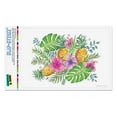 thumbnail image 1 of Tropical Flowers Hibiscus Pineapple Palm Leaves Home Business Office Sign, 1 of 7