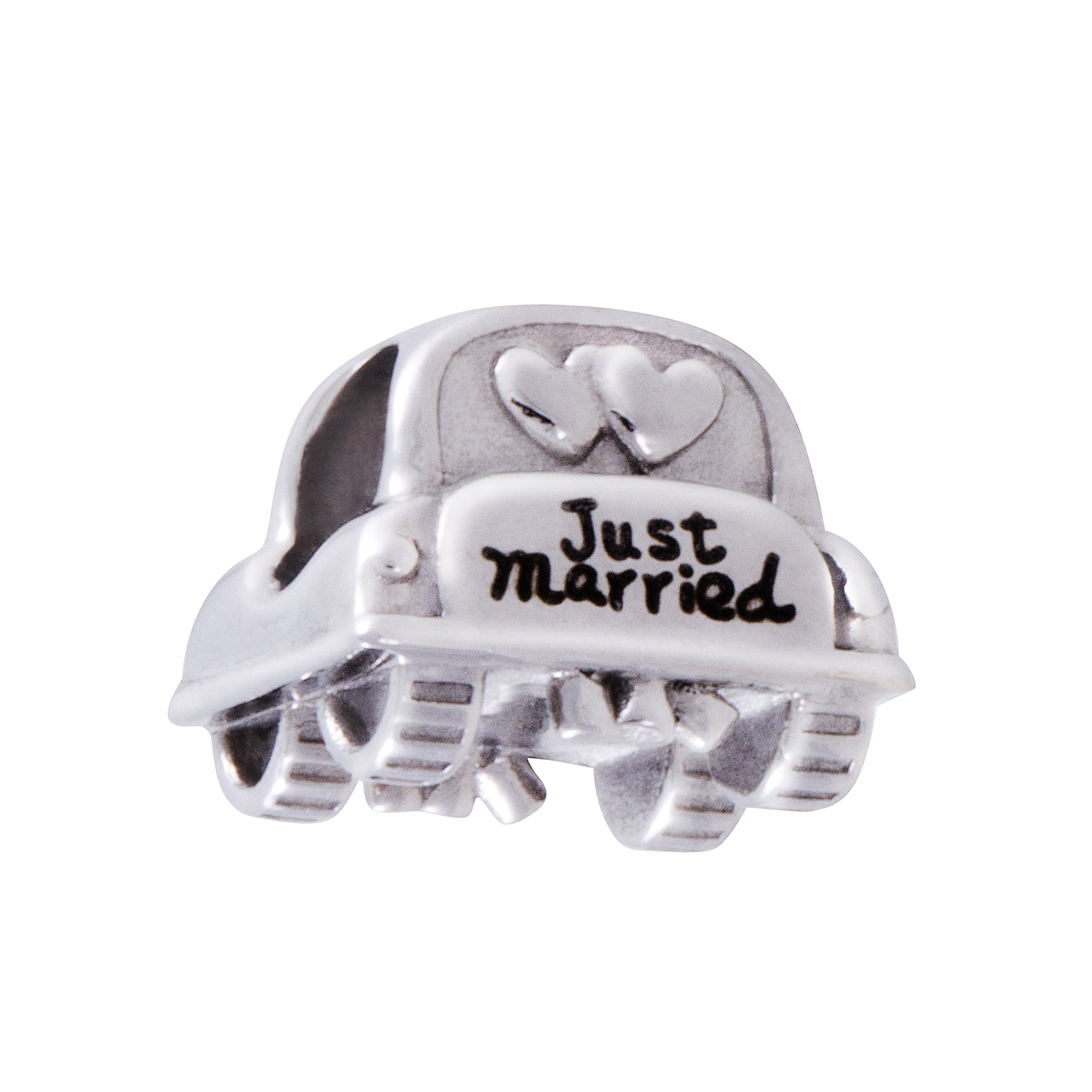 Connections from Hallmark Women's Multi-Crystal Stainless Steel "Just Married" Car Charm