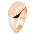 thumbnail image 1 of Sterling Silver Lovebirds Heart Engraved Oval Flat Top Polished Ring, 1 of 1