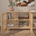 thumbnail image 5 of Plank+Beam Mid Century Modern Solid Wood Sideboard with 3 Doors Covering 6 Shelves, 59" TV Stand for Living Room, Blonde, 5 of 13