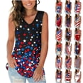 thumbnail image 7 of Moxiu Fourth of July Tank Tops for Women Patriotic American Flag Independence Day Sleeveless Top 4th July Curvy Tunic Blouses Red,XXL, 7 of 7