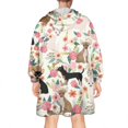 thumbnail image 2 of Chihuahua and Flower Florals Wearable Oversized Blanket,Wearable Blanket Hoodie for Adults,Cozy Hooded Blankets with Super Pockets,Super Warm Fuzzy Pullover for Women & Men, 2 of 6