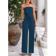 thumbnail image 3 of Conjunto de Mujer PRETTYGARDEN de 2 Piezas con Top Corto de Punto Acanalado y Pantalones Azul Oscuro XS, 3 of 8