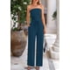 thumbnail image 3 of Conjunto de Mujer PRETTYGARDEN de 2 Piezas con Top Corto de Punto Acanalado y Pantalones Azul Oscuro XS, 3 of 8