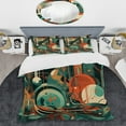 thumbnail image 2 of Designart "Mid Century Innovations Green and Orange IV" Modern Midcentury Bedding Covert Set - Abstract Midcentury Green Abstract Bed Set With 2 Shams, 2 of 6