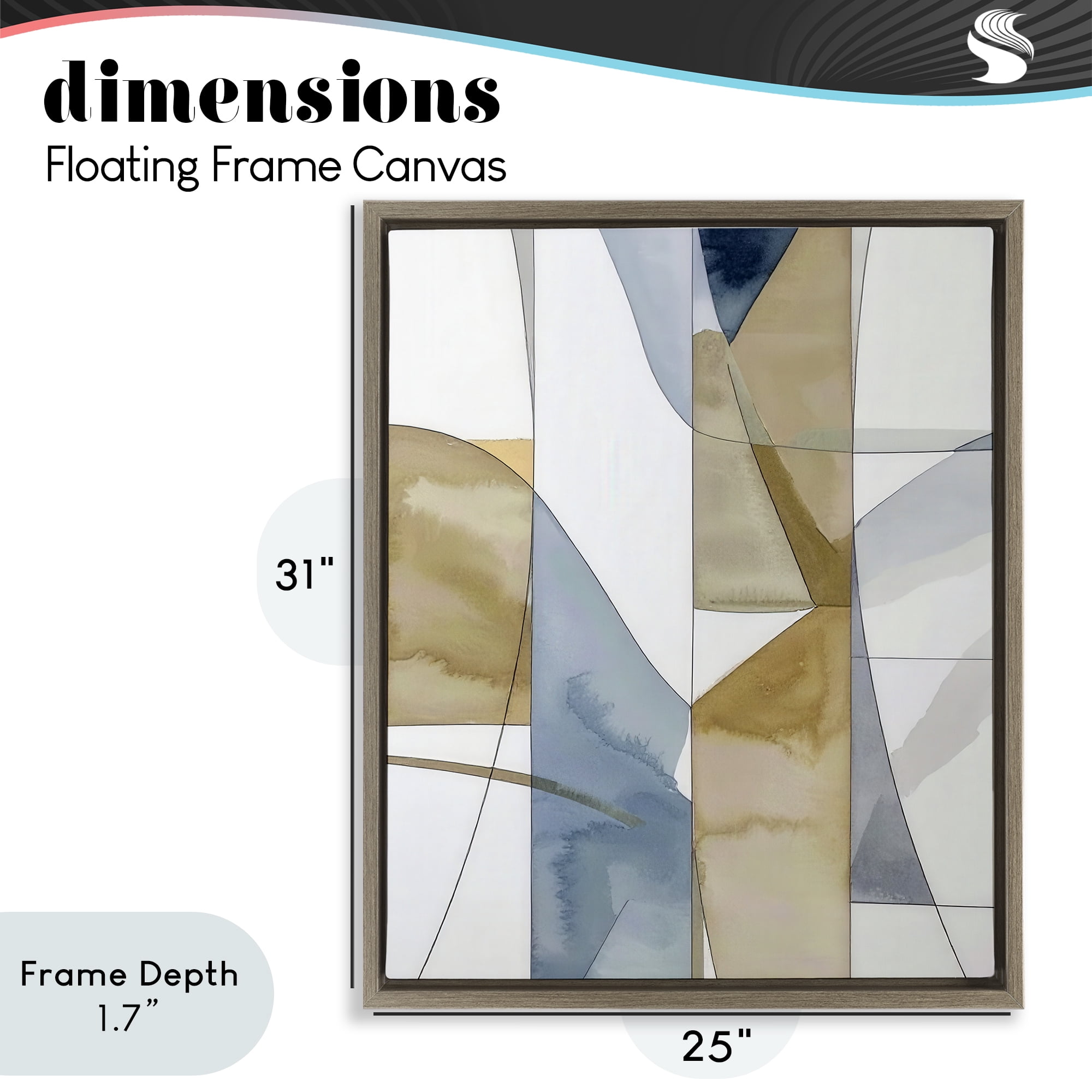 Stupell Industries Geographic Abstract Sections Brown Framed Floater Canvas Wall Art, design by Alonza Saunders