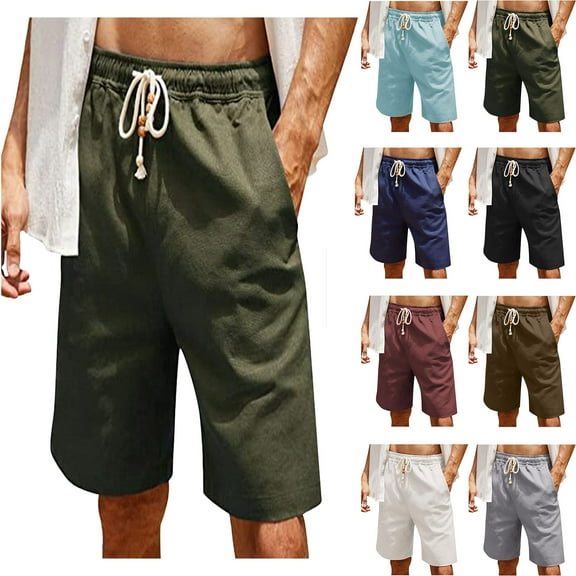 sovlvnd Mens Shorts Athletic Men Solid Pocket Shorts Casual Wear Work Out Elastic Waist Shorts Cargo Pants for Men Plus Size Shorts