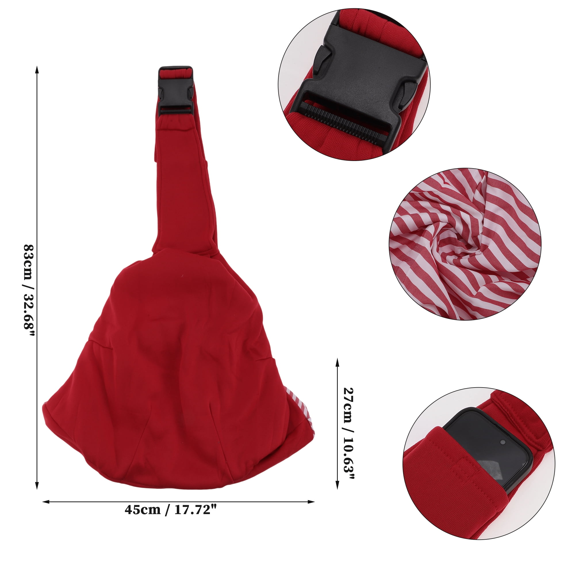 Unique Bargains Pet Sling Carrier Adjustable Pet Sling for Small Dogs Daily Walk Red