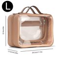 thumbnail image 4 of Bolso cosmético transparente de gran capacidad de la caja del tenedor del cosmético de las señoras para viajar, 4 of 8