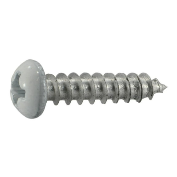 #6 x 5/8" White Aluminum Phillips Round Head Wood Screws (50 pcs.)