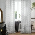 thumbnail image 6 of Deconovo White Semi Sheer Curtains with Gray Geometric Pattern, Grommet Classic Sheer Curtains 52x63 inch, Voile Curtains for Bedroom, 2 Panels, 6 of 6