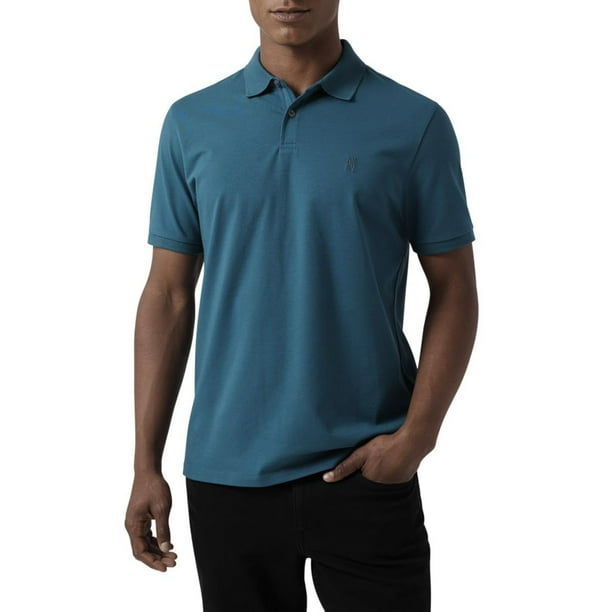 Camisa DKNY Modern Fit de algodón suave de secado rápido, azul mar