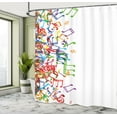 thumbnail image 5 of Ambesonne Music Shower Curtain, Rhthm Tempo Melody, 69"Wx70"L, Multicolor White, 5 of 5