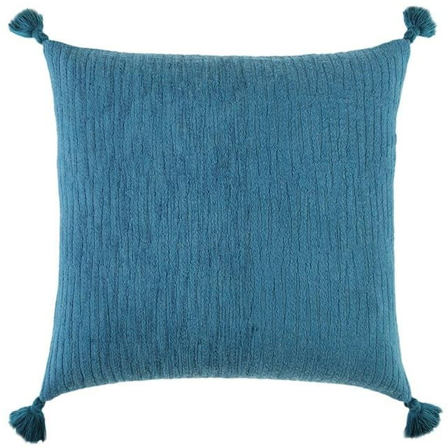 HomeRoots 403497 Teal Solid Tonal Abstract Stripe Throw Pillow