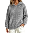thumbnail image 3 of Zysthvn Casual Womens Long Sleeve Hoodies Winter Drawstring Pullover Fleece Sweatshirts Women with Pockets Loose Fit Lightweight Solid Tops, 3 of 10