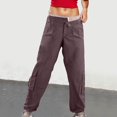 thumbnail image 2 of Purple Womens Straight Leg Plain Long Leg Pants Pants Sweatpants for Women Wild Cargo Sport Gym Yoga Stretchy Jogger Fall Summer Pants 2025 Soft Comfy Clothes L, 2 of 8