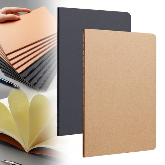 A5 Blank Notebook and Sketchbook Set for Drawing, Doodling, and Journal Writing, 72 Pages (36 Sheets)