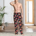 thumbnail image 2 of Naloa Red Rose Flower Pajama Pants Men, PJ Bottoms, Sleep & Lounge Pants-XX-Large, 2 of 6