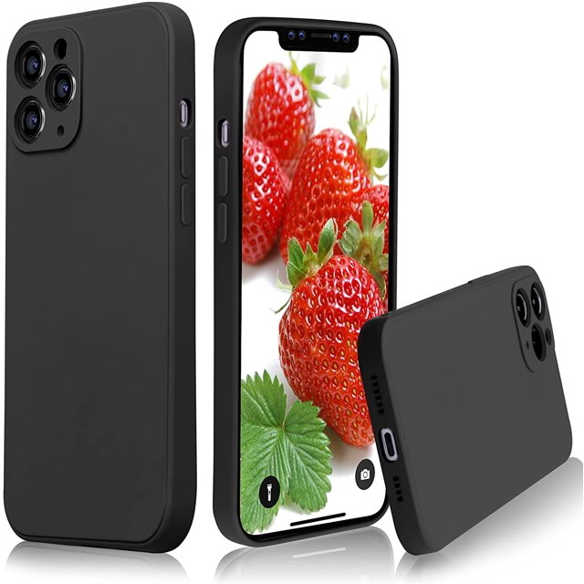 Case with Protection Camera Lens Liquid Silicone for iPhone 11 Pro Max Case Gel Rubber Shockproof Case Full-Body Protection Soft Anti-Scratch Microfiber Lining 6.5 inch (Classic Black)