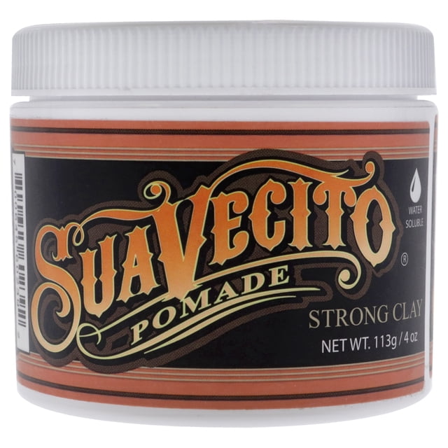 Firme Clay Pomade by Suavecito for Unisex - 4 oz Pomade in a white plastic jar with an orange and black label featuring bold Suavecito branding. A hair styling product designed for texture, definition, and strong hold with a matte finish.